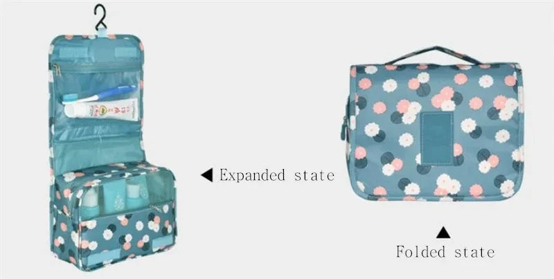 Floral Print Waterproof Hanging Travel Toiletry Bag