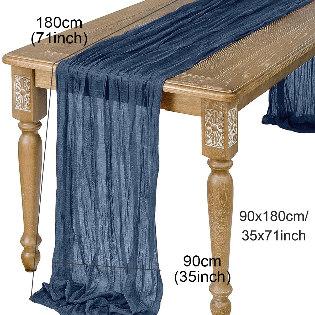 Semi-Sheer Gauze Table Runner in Sage