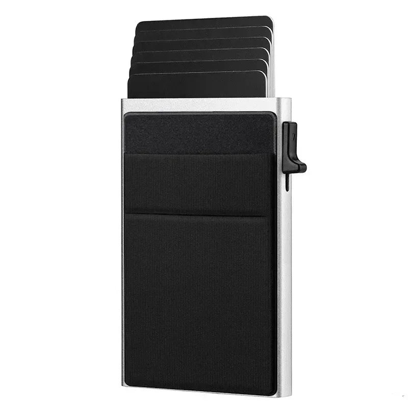 Slim RFID Blocking Metal Cardholder with Pop-Up Mechanism