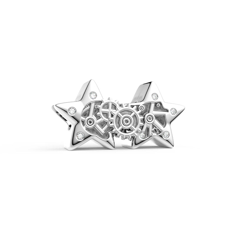 925 Sterling Silver Charm Set with Cubic Zirconia
