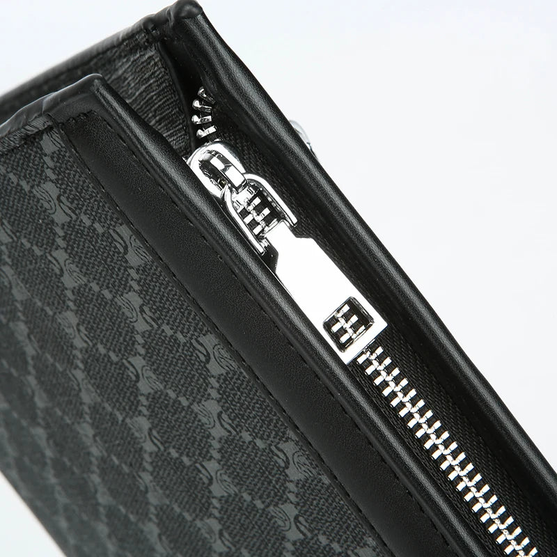 Men's PU Leather Tablet Clutch Bag with Zipper