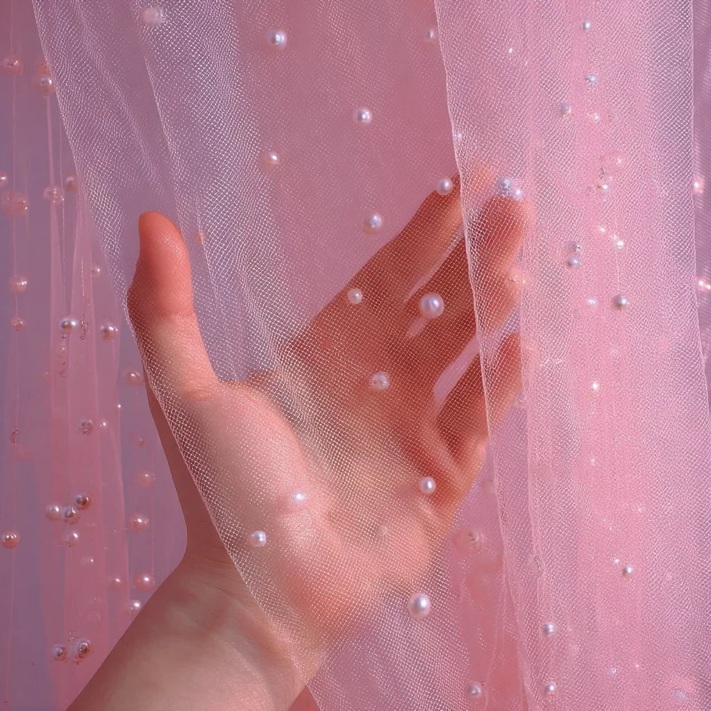 Pink Pearl Tulle Table Runner for Wedding and Event Decor