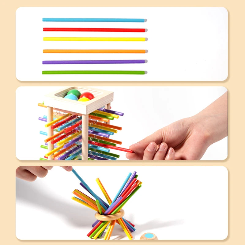 Wooden Counting Sticks and Balance Toy for Early Learning
