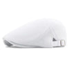 White men's breathable mesh newsboy cap shown from the side.