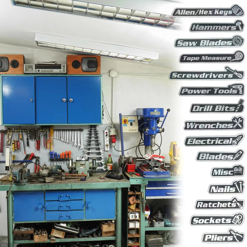 Étiquettes Magnétiques Réutilisables pour Outils (Lot de 15)