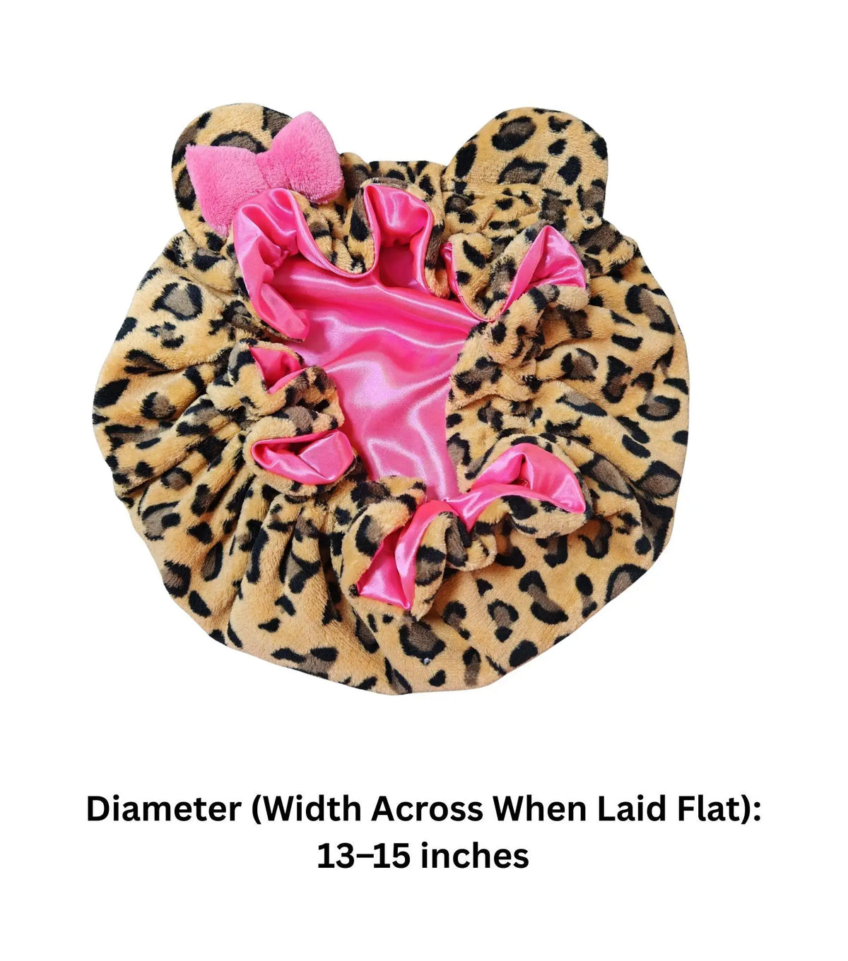 Leopard Print Satin-Lined Sleep Bonnet for Women