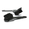 A black heavy-duty tire and wheel cleaning brush set with a handle and bristles.