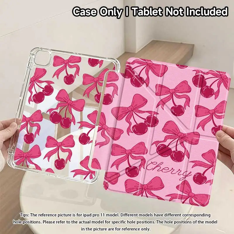 Pink Cherry Y-Fold Protective Case for iPad Air 11 and iPad Pro 11 (2025)