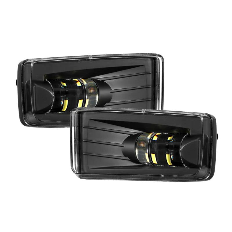 Black LED fog light assembly for Chevy Silverado, Tahoe, Suburban & GMC Yukon