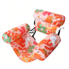 Inflatable Water Hammock with Armrests – Tropical Leaf Pool Lounger for Adults