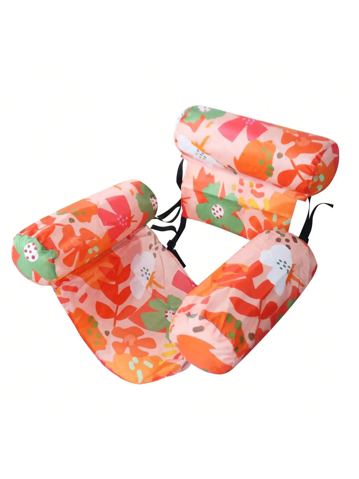 Inflatable Water Hammock with Armrests – Tropical Leaf Pool Lounger for Adults