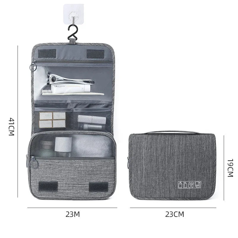 Portable Hanging Travel Toiletry Bag with Waterproof Oxford Fabric