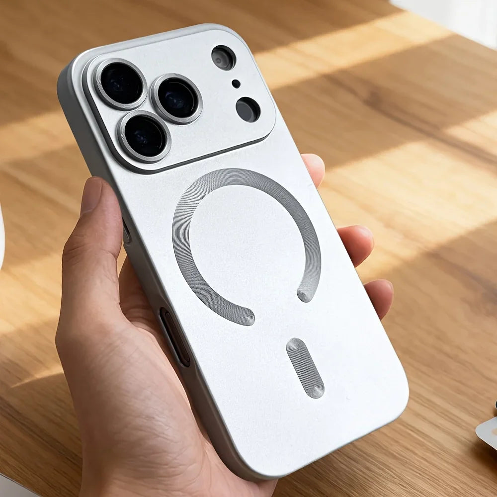 Metallic Magnetic Phone Case with Camera Lens Protection