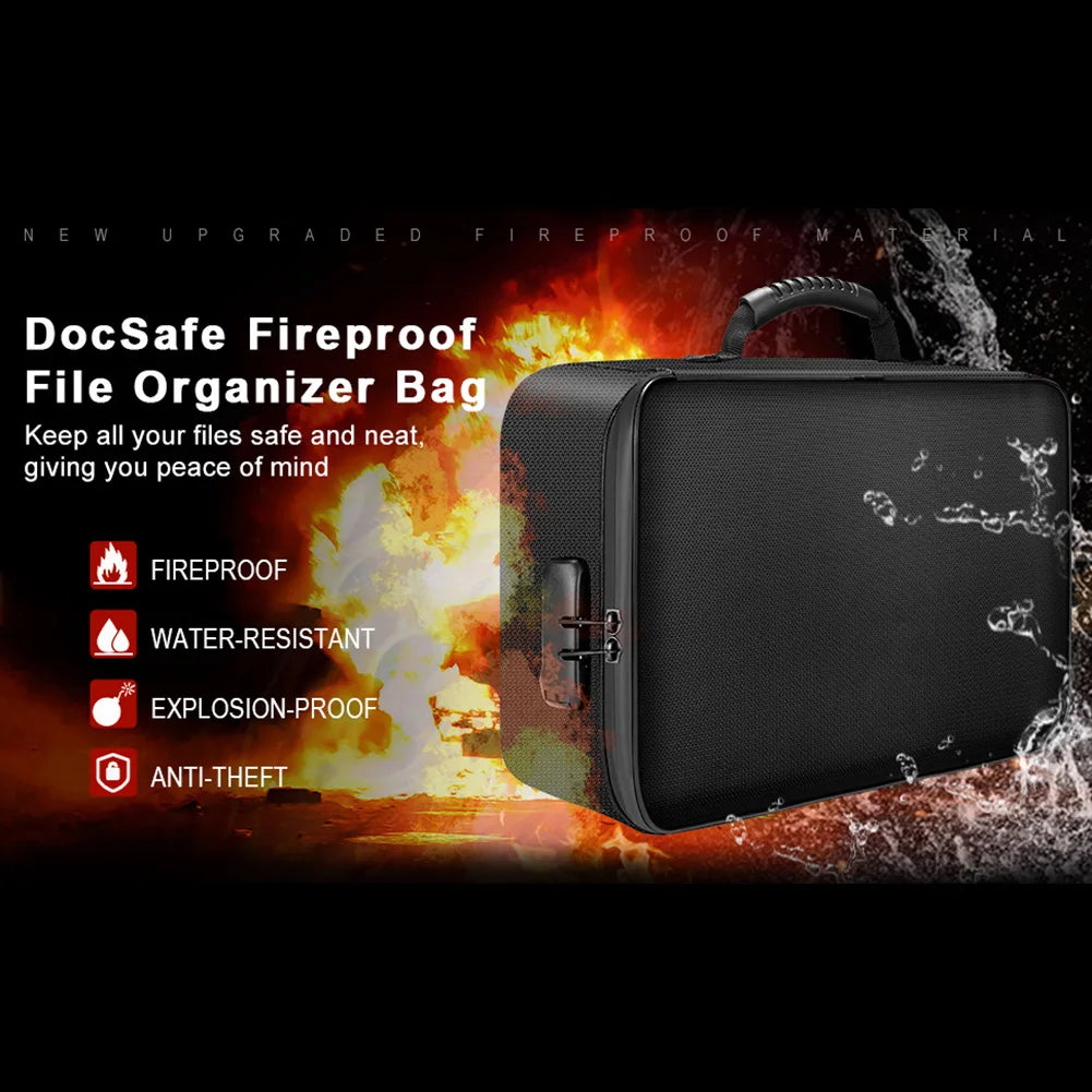 Fireproof Document Organizer with Combination Lock