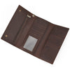 Vintage Leather Bifold Wallet with Metal Chain