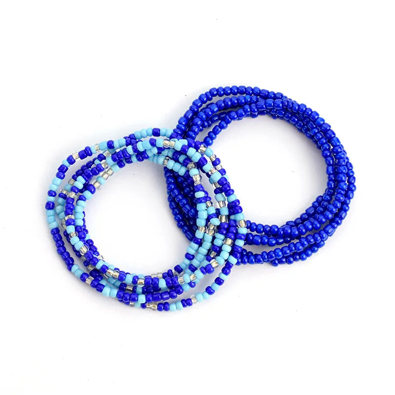 Colorful Elastic Belly Bead Chain Set for Women