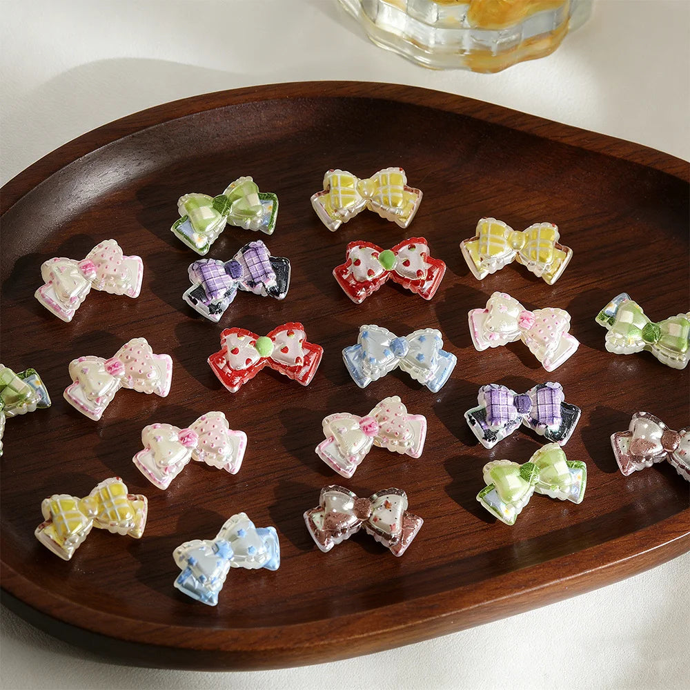 Acrylic Bow-Shaped Craft Beads for Jewelry Making (100-Pack)