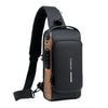 Bolso cruz sling negro y caqui multifuncional antirrobo con correa ajustable