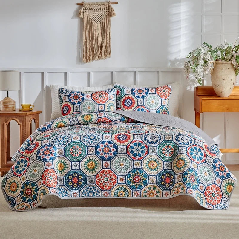 Quilted Bedspread Set with Matching Pillowcases
