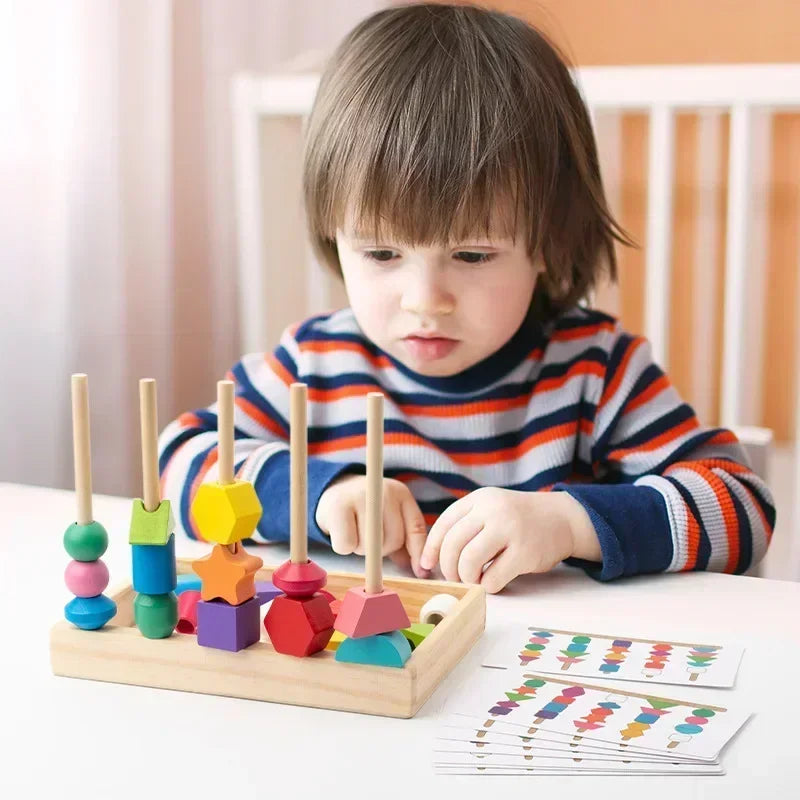 Montessori Wooden Color & Shape Matching Puzzle for Toddlers