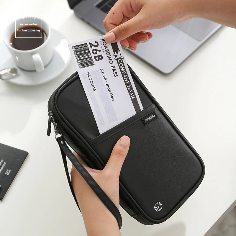 Portefeuille passeport de voyage anti-RFID