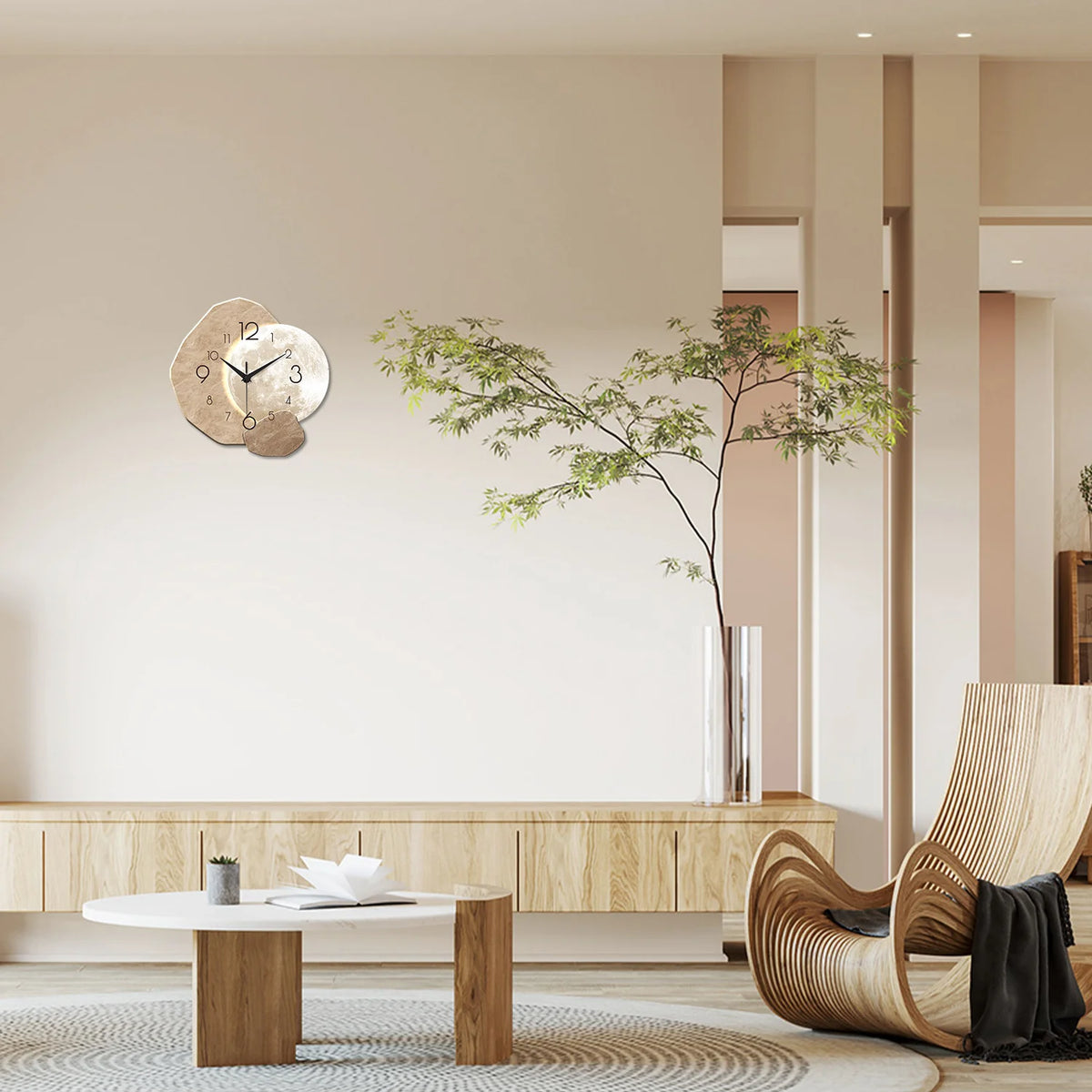 Minimalist Moon-Phase Wall Clock