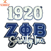 Vintage chenille iron-on patch featuring the year 1920 and the text SORORITY INC
