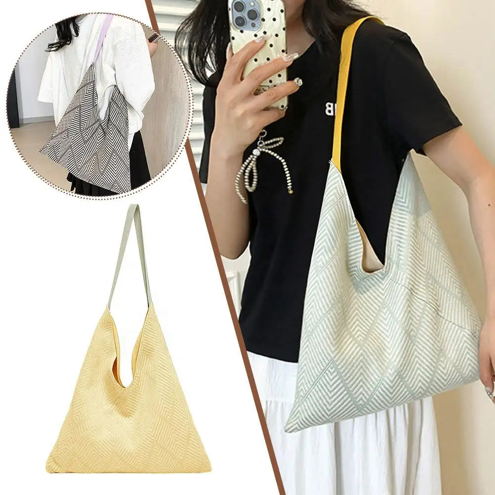 Geometric V-Shape Tote Bag