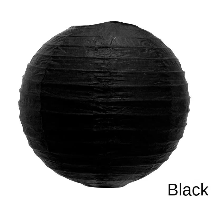 A round black paper lantern.