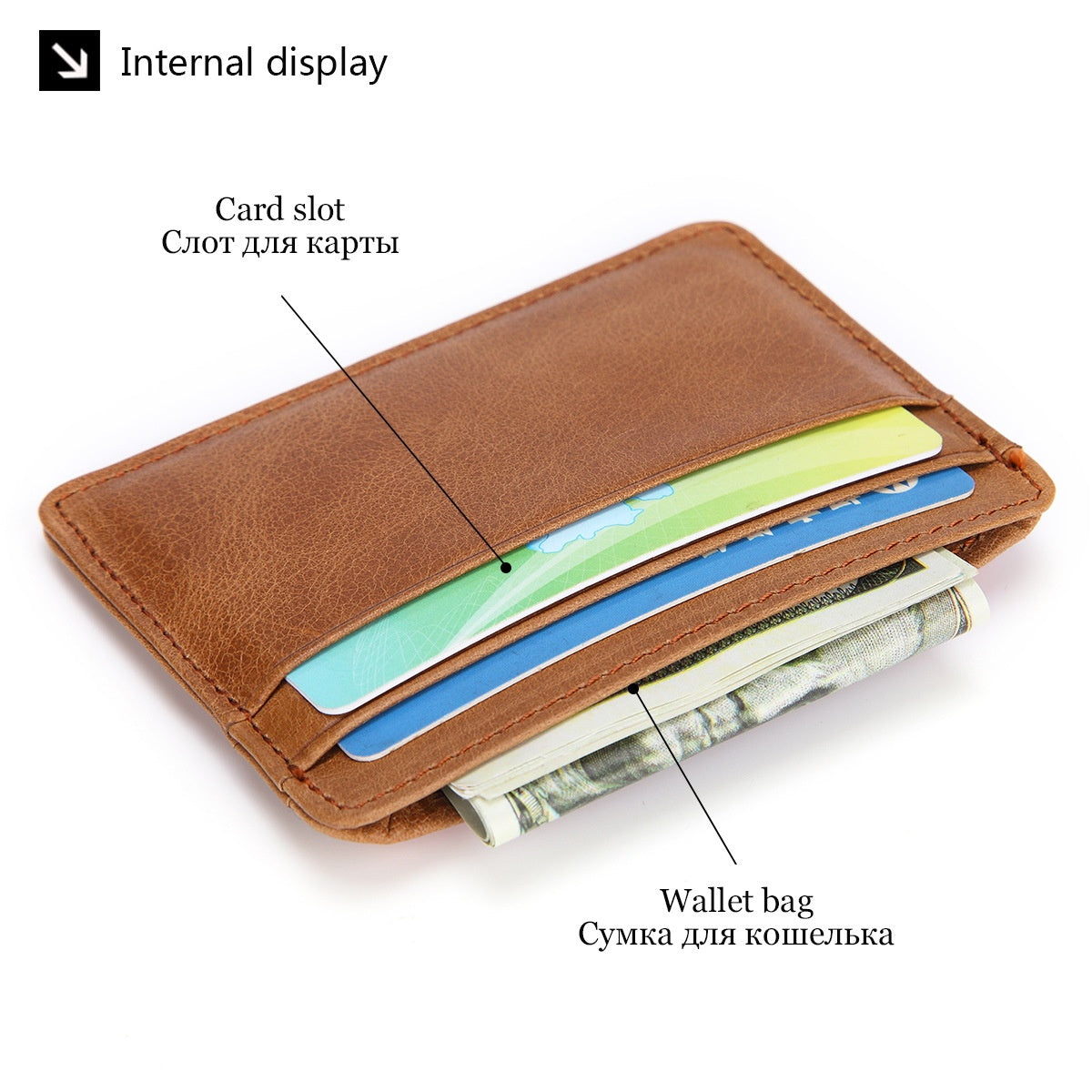 Genuine Leather Slim Card Holder Wallet