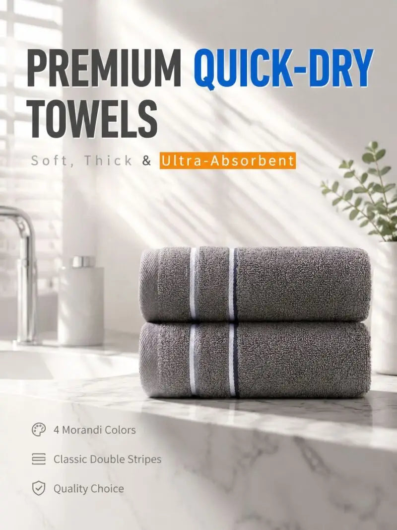 Quick-Dry Pure Cotton Towel – Ultra Soft & Absorbent for Home, Gym, or Travel