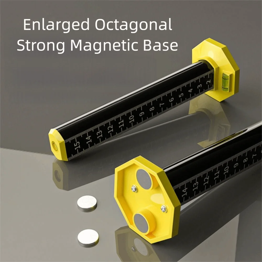 Magnetic Ceiling Leveling Ruler with Dual-Sided Scale