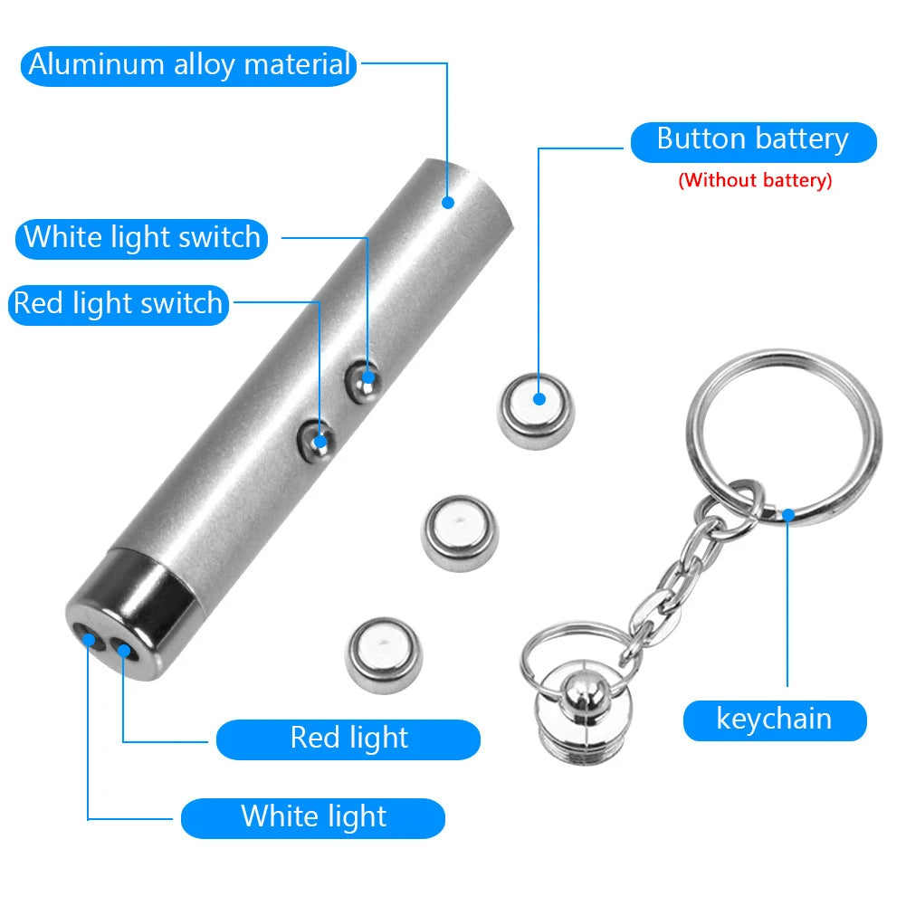 Pocket Laser Pointer & LED Flashlight Keychain