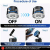 Procedure of use showing how to turn the magnetic bracket on and off for a 360 degree magnetic car phone mount