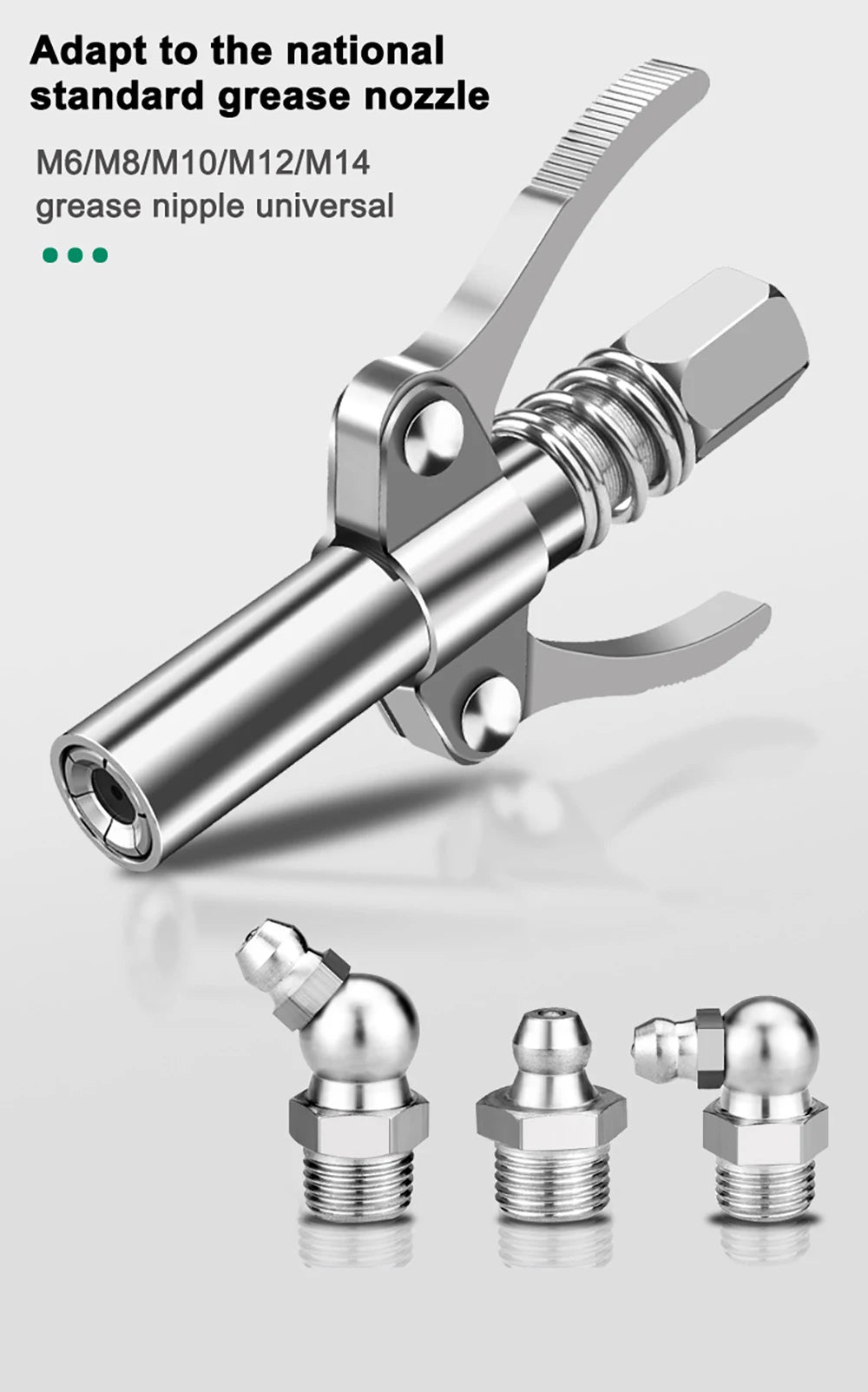 High-Pressure Grease Coupler with NPT1/8 Adapter