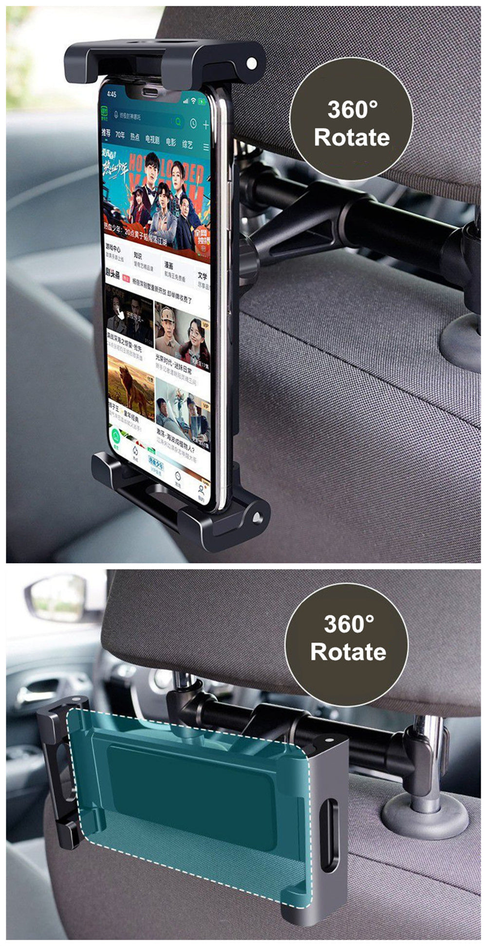 Universal Car Headrest Tablet & Phone Mount
