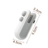 A white portable 2-in-1 bag sealer and cutter device shown from the side with dimensions marked.