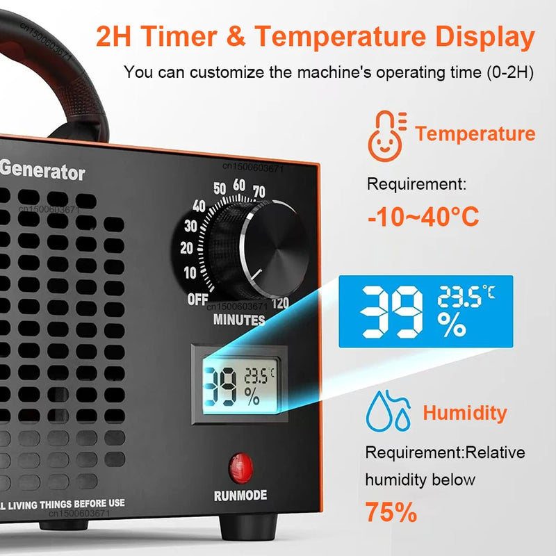 High-Capacity Ozone Air Purifier with Timer