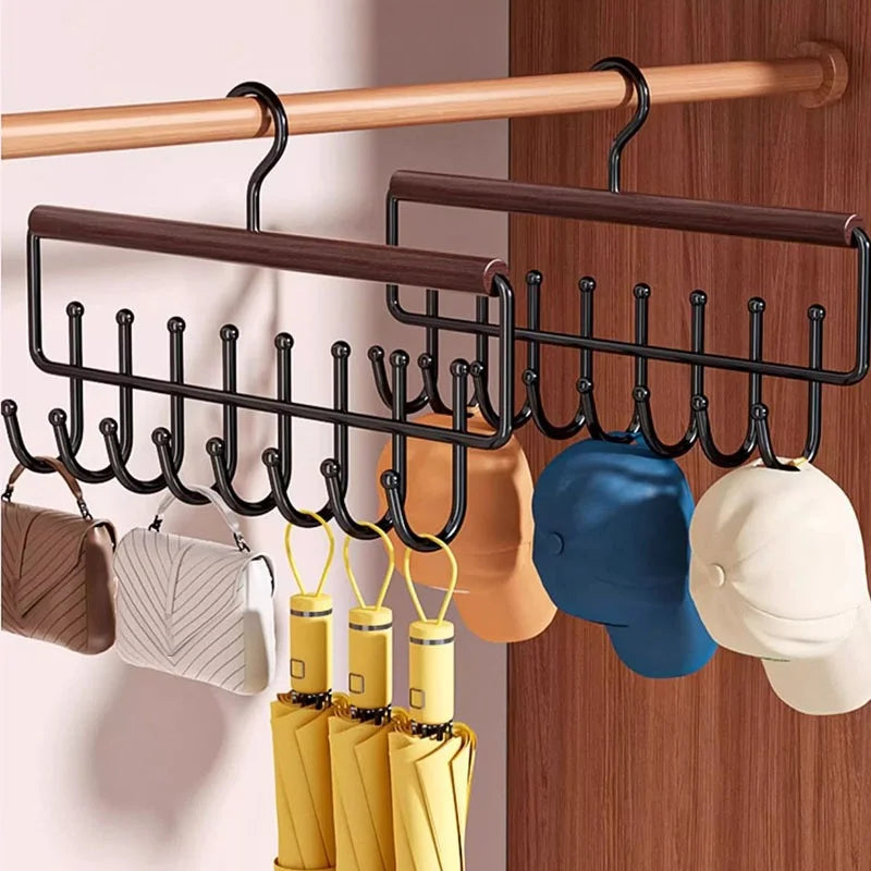 Wall-Mounted Metal Coat Rack with 8 Hooks