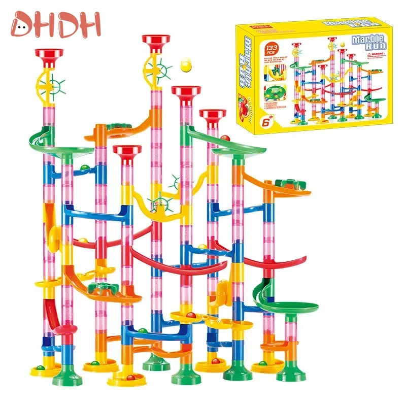 DIY Marble Run Building Blocks Set