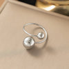 Double Ball Adjustable Stainless Steel Ring