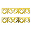 Gold acrylic mirror wall stickers featuring intricate geometric patterns for decorative edges and borders