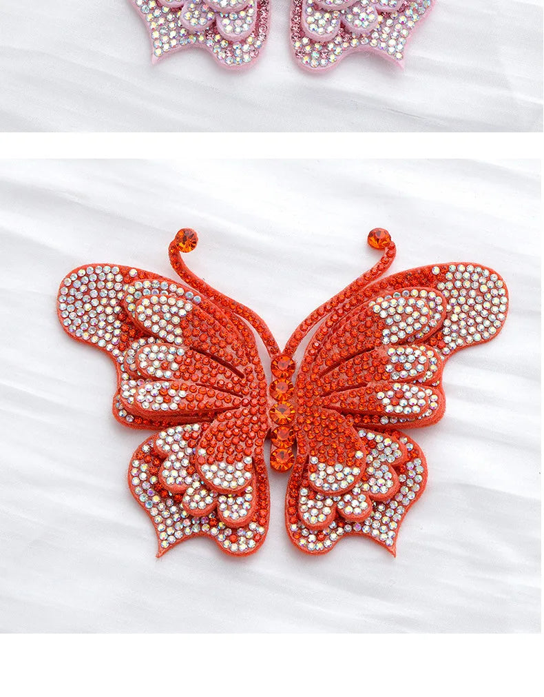 Colored Rhinestone Butterfly Applique for DIY Crafts