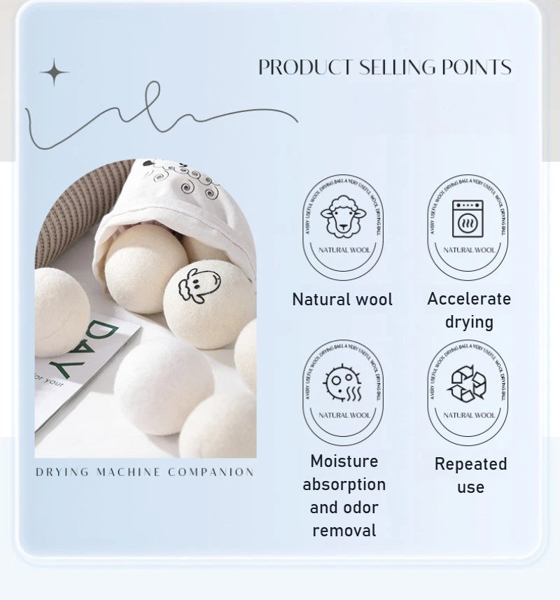 Eco-Friendly Wool Dryer Balls for Soft, Static-Free Laundry