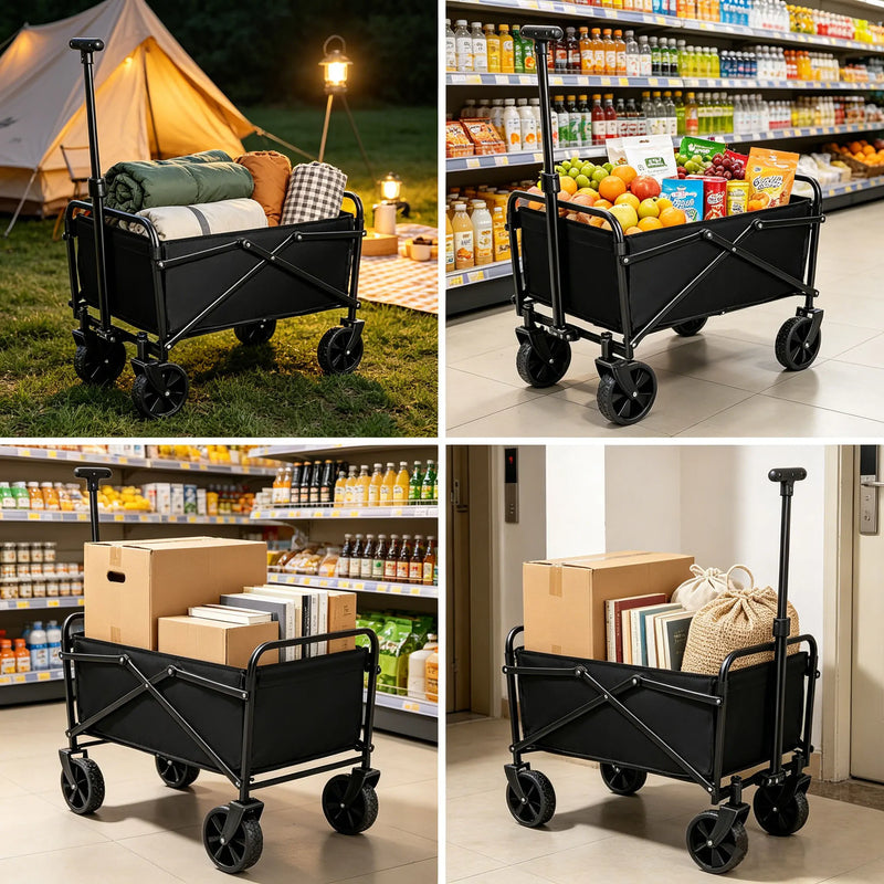 Foldable Camping Wagon with All-Terrain Wheels