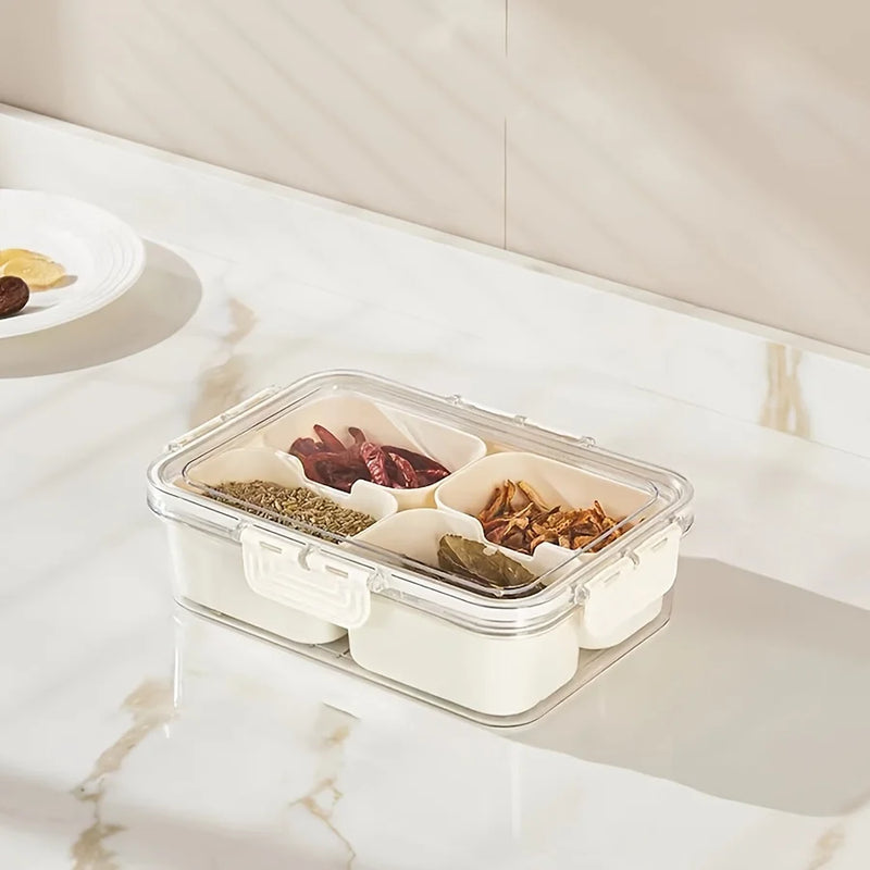 Plateau de service rotatif compartimenté avec couvercle