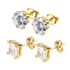 Boucles d'oreilles en acier inoxydable 316L hypoallergéniques avec zircons cubiques