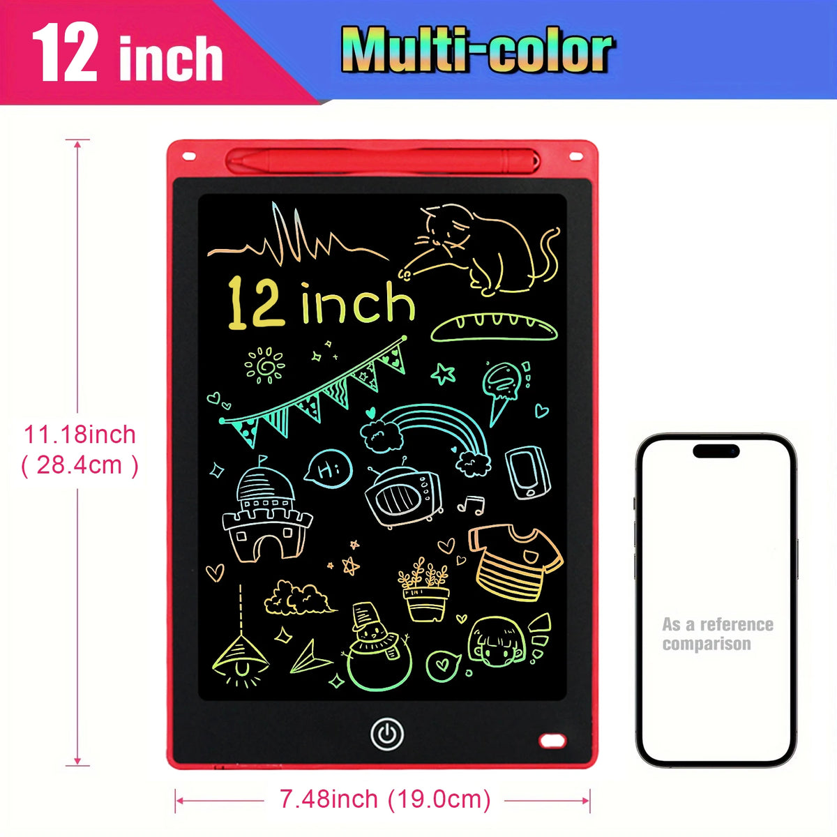 12-Inch LCD Writing Tablet for Kids – Reusable Electronic Drawing Board