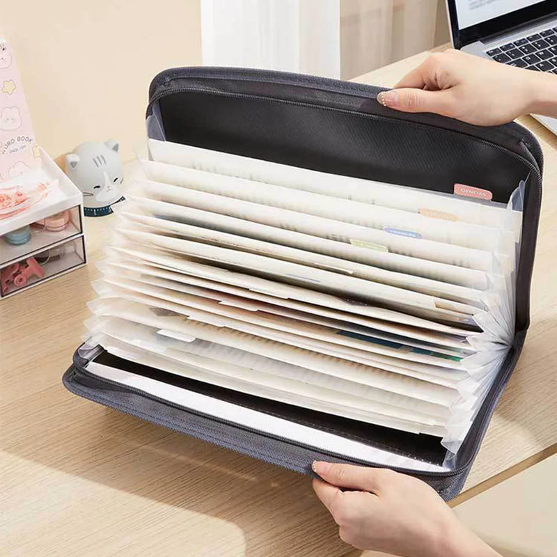 13-Pocket Expanding File Organizer with Zipper