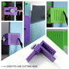 A set of purple and green precision vinyl cutting tools and aids for precise cutting.
